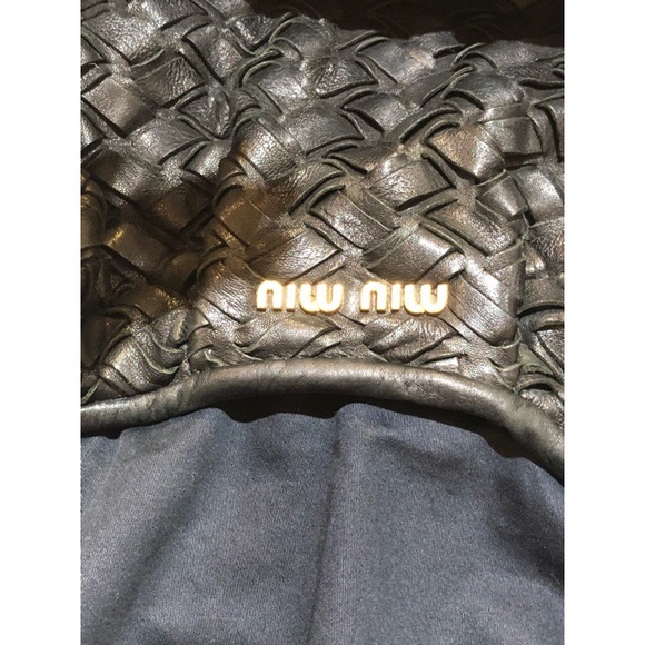 Miu miu woven leather shoulder bag gently used - Picture 9 of 16